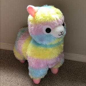 NEW Amuse 20" Rainbow Alpaca Plush Stuffed Animal
